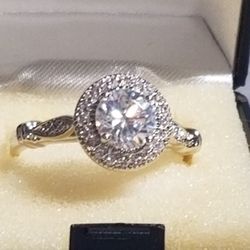 Costume Jewelry Faux Diamond Cocktail Ring - Size 9