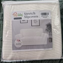 Easy-Going Loveseat Stretch Slipcover – Cream (40–60”) – New