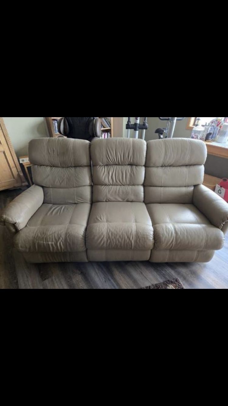 Leather Lazy Boy Reclining Couch