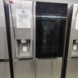Stainless Steel Side By Side Refrigerator With Knock Knock Window Door Was$2599