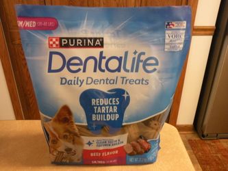 New Purina DentaLife Daily Oral Care Beef Flavored Dental Chews for Small/Med Dogs - 30 Count