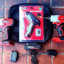 Hyper Tough 20V Cordless Power Tool Combo + 4V Electric Screwdriver Set