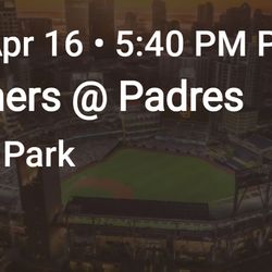 Padres Tickets Apr 16