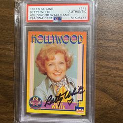 Betty White Autograph Card Psa Authenticated 