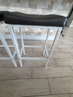 Bar Stools-Dark Grey & White