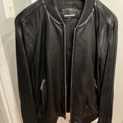 DSQUARED2 Men's Leather Bomber Jacket - Like New