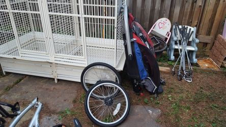 Two kids bike stroller