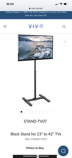 STAND-TV07 Black Stand for 13" to 42" TVs NEW