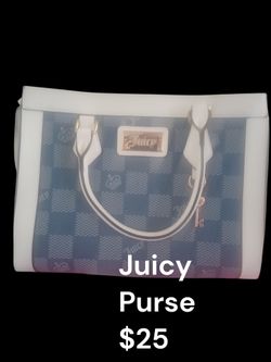 Juicy blue and white handbag