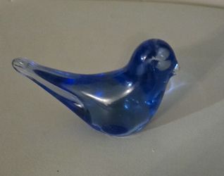 Blue Art Glass Bird