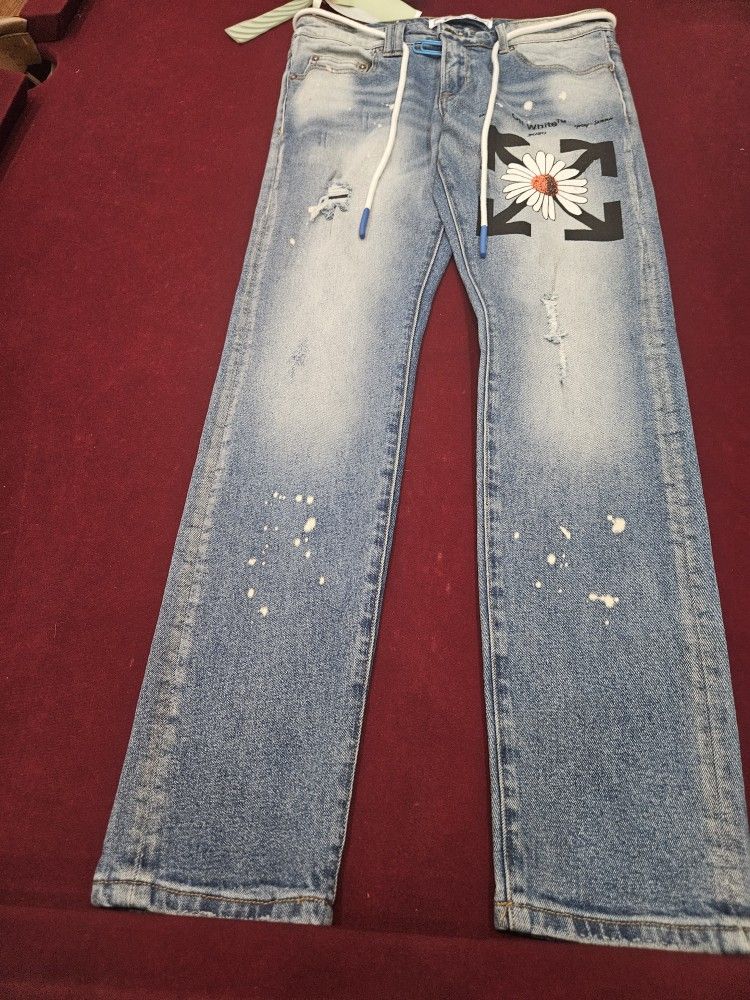 Off-White Flower Jeans