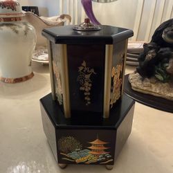 Vintage Oriental Themed German Made Lipstick Cigarette Musical Carousel