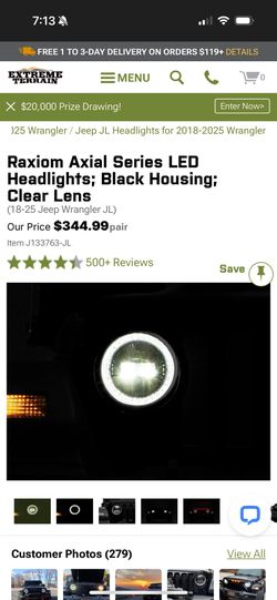 Headlights For 2018&up JL Wrangler