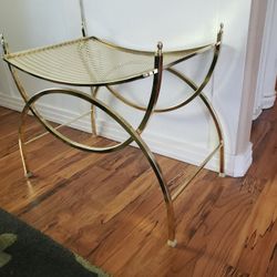 Vintage MCM Gold Bench/vanity Stool