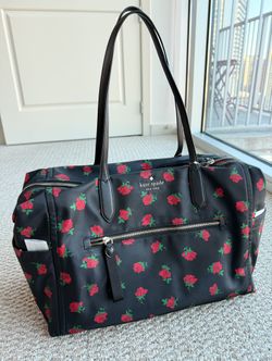 Kate Spade Rose Floral Gym Weekender or Duffle Travel Bag