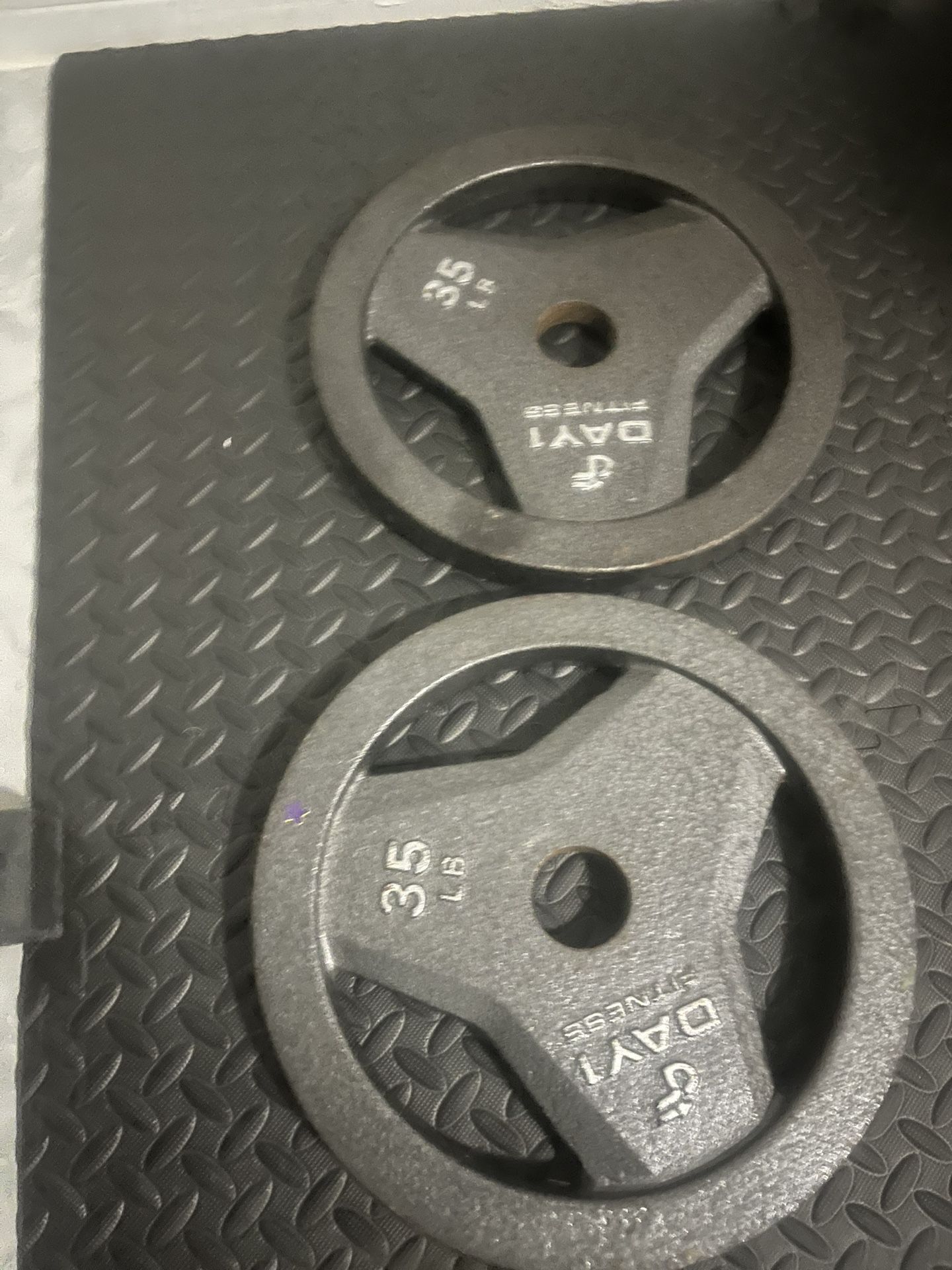 Pair Of 35lb Olympic Weights Plates Total 70lb
