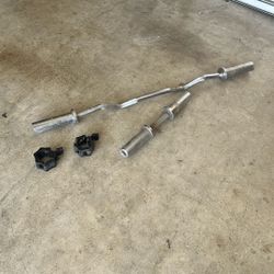 Olympic Curl Bar and Adjustable Dumbbell