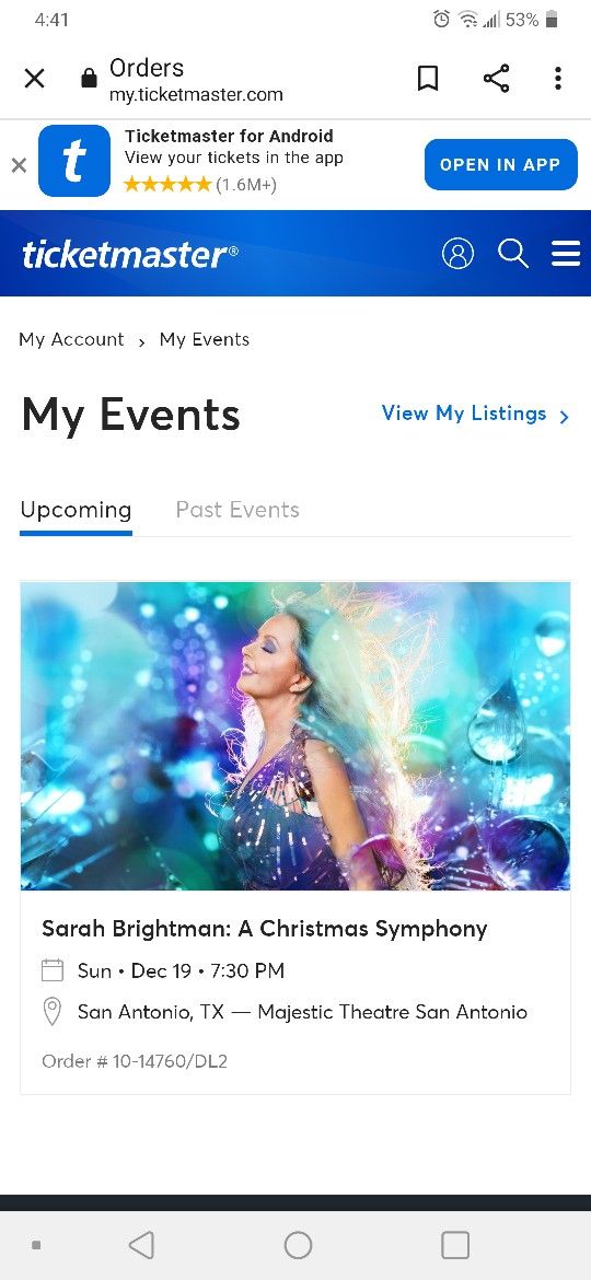 Sarah Brightman: A Christmas Symphony Tickets (Reduced!)