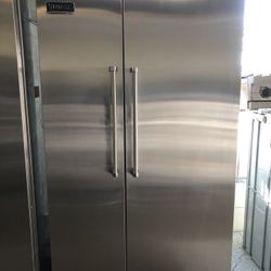 Viking 48” Stainless Steel Built In Side By Side Refrigerator 