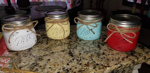 Set of 4 Mason decorative jars