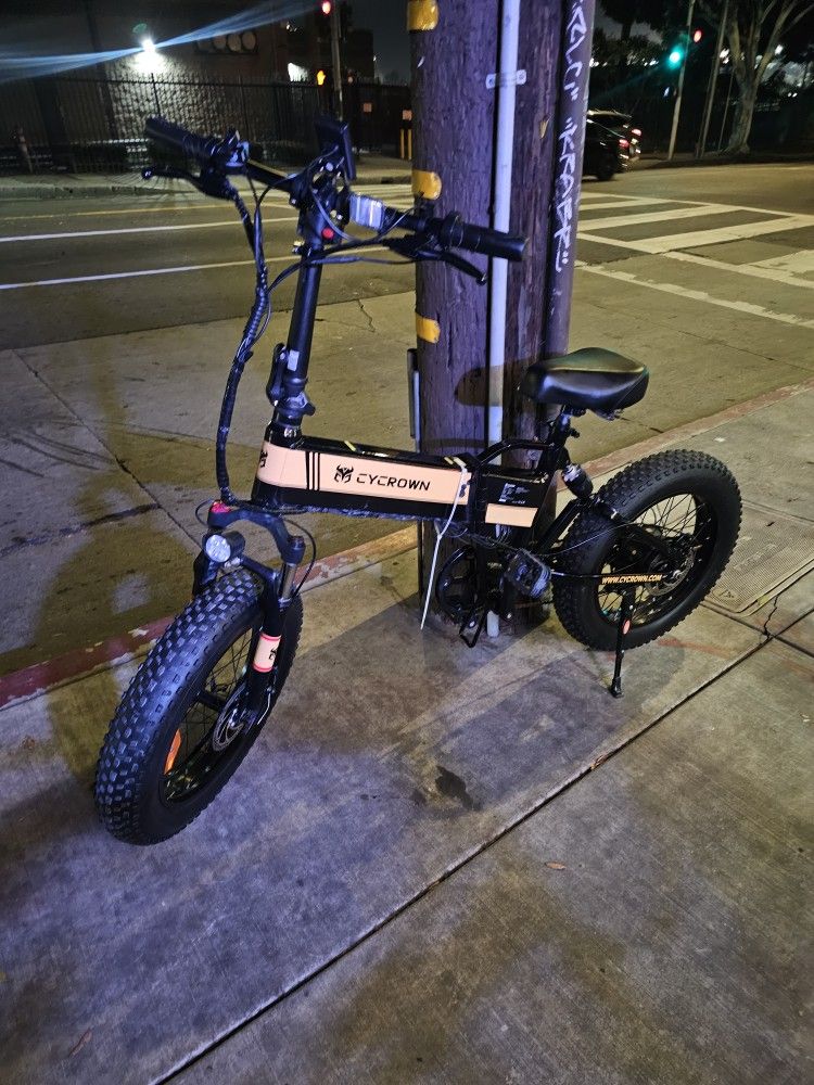 CYCROWN Cycknight Electric Bike Adults with 750W Motor, 48V 12.5AH Removable Battery, 20" x 4.0 Fat Tire Foldable Electric Bicycle, Dual Shock Absorbe