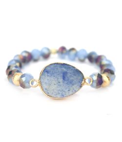 *NEW ARRIVAL* Beautiful Agate and Facet Stone Stretch Bracelet *See My Other 200 Items*