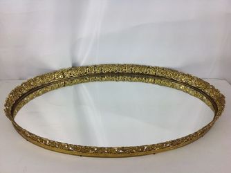 XL Vintage Perfume Vanity Tray Wall Mirror