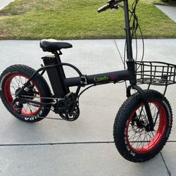 Comfy GO-FOLDING-Electric Bike 500W Motor & Removable 48V 10.4AH Li Battery, SHIMONO TRANSMISSION-BAFANG MOTOR-CLASS 2 BIKE-FAT TIRE
