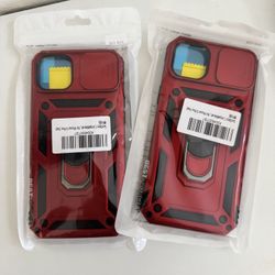 2x Rugged Red Phone Cases – Compatible with iPhone 15 Plus (New/Unopened)