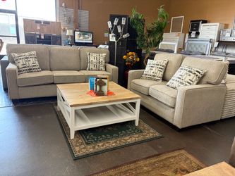Taupe Sofa Loveseat Couch Set — BRAND NEW