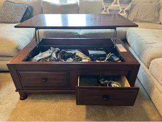 Ashley Furniture Larchmont 3-Piece Living Room Set – TV Stand, Lift-Top Coffee Table & End Table