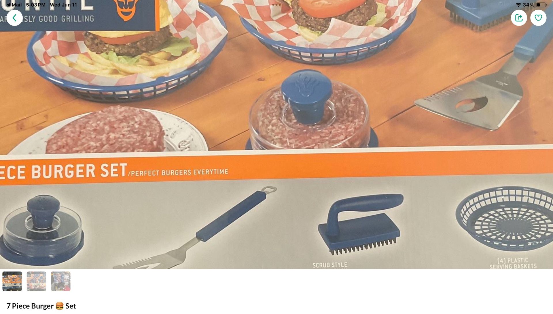 7 Piece Burger Set (new)