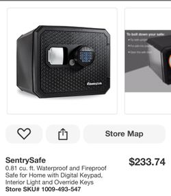 SentrySafe 0.81 cu. ft. Waterproof and Fireproof Safe for Home with Digital Keypad, Interior Light and Override Keys