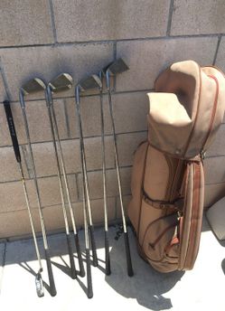 Golf clubs and bag