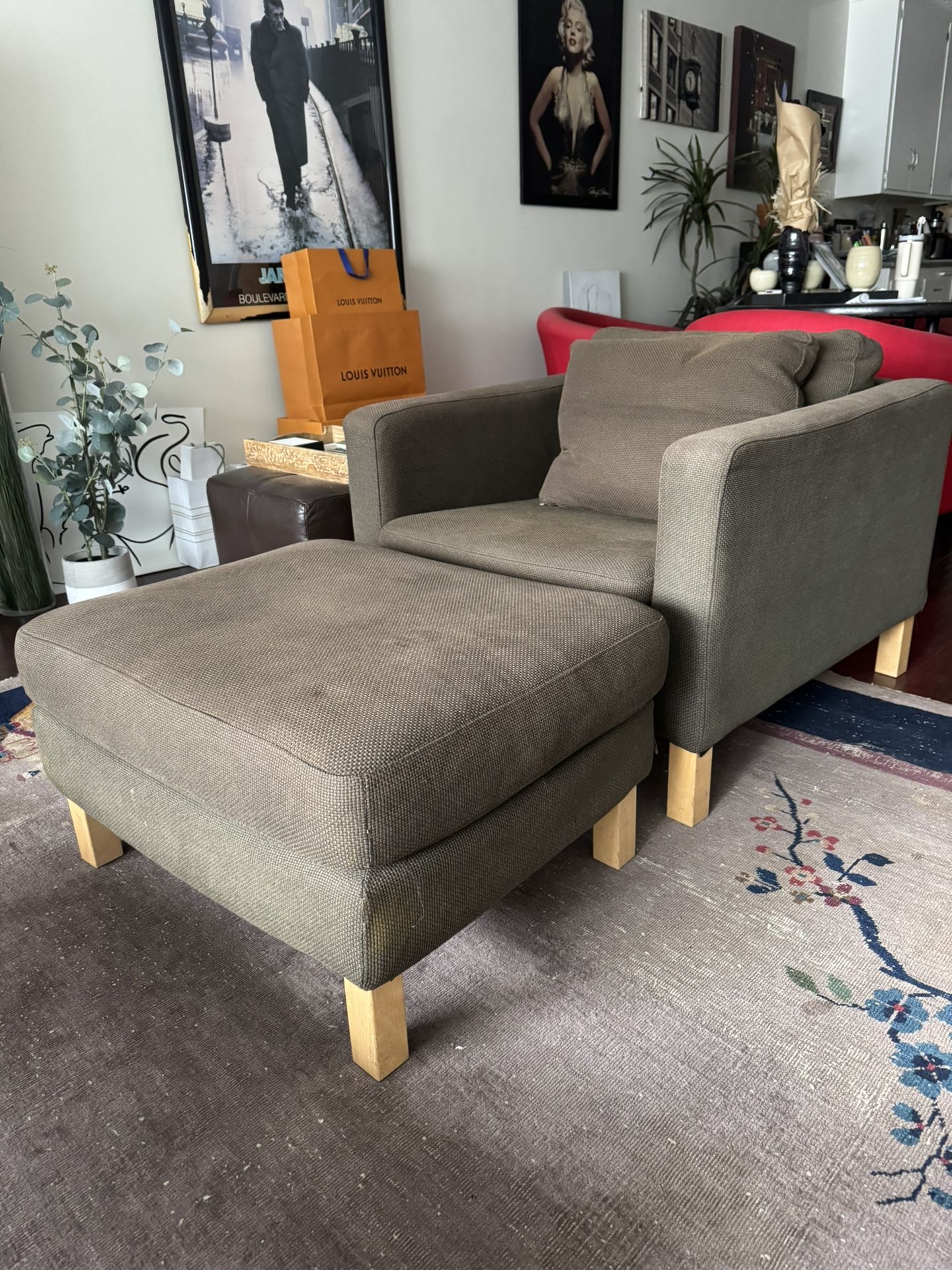 IKEA Lounge Chair W/ Ottoman