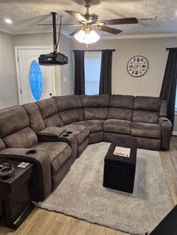 Sectional Reclining Sofa with LED Lighting