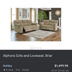 Leather Recliner (both Sides) Couch 