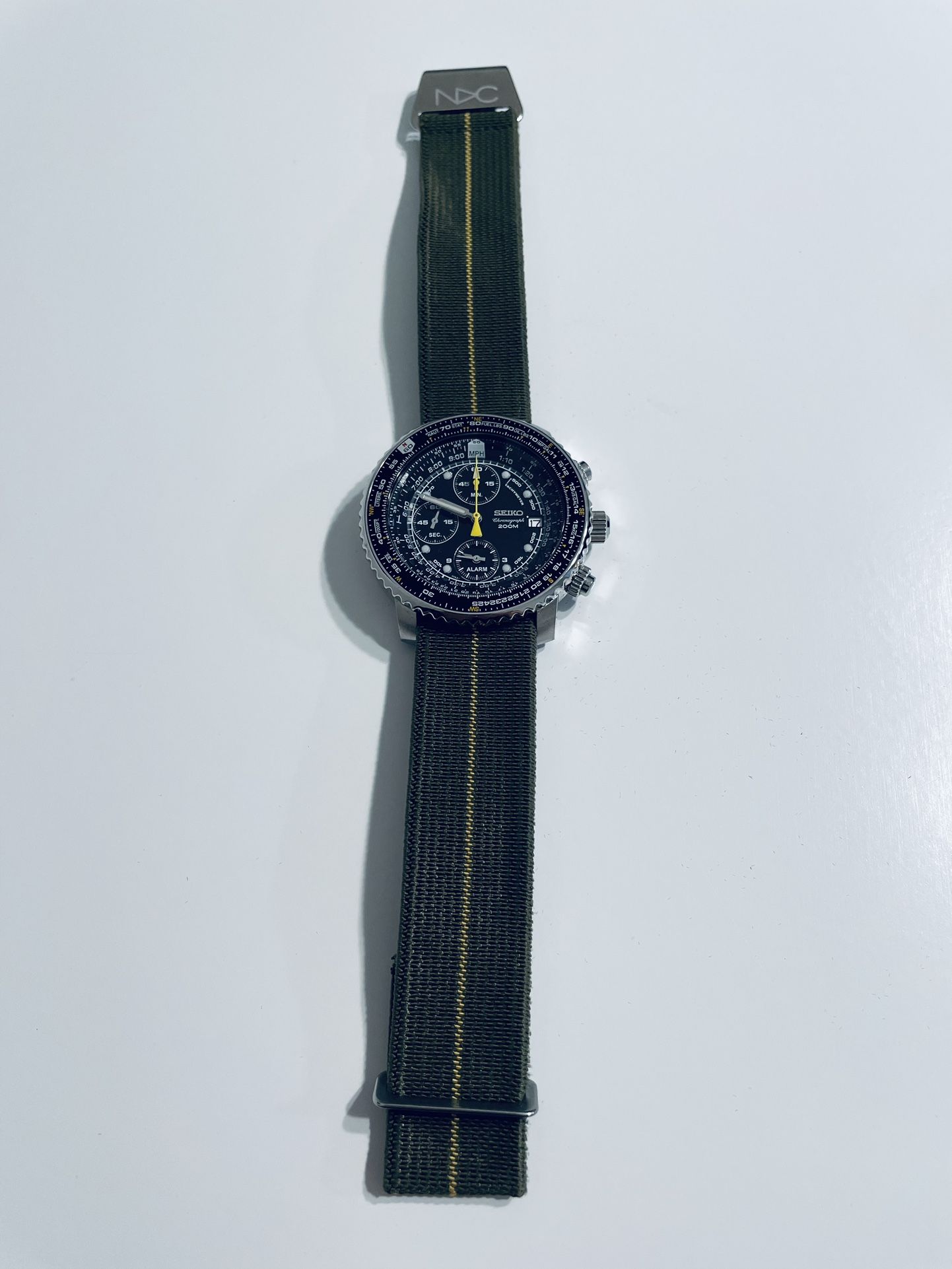 Seiko Flightmaster Pilot Chronograph Watch SNA411 / 7T62-0EB0 