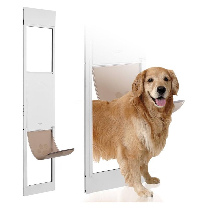 Vevor Adjustable Height Doggy Door For Sliding Doors 75 7/8”-80 11/16”