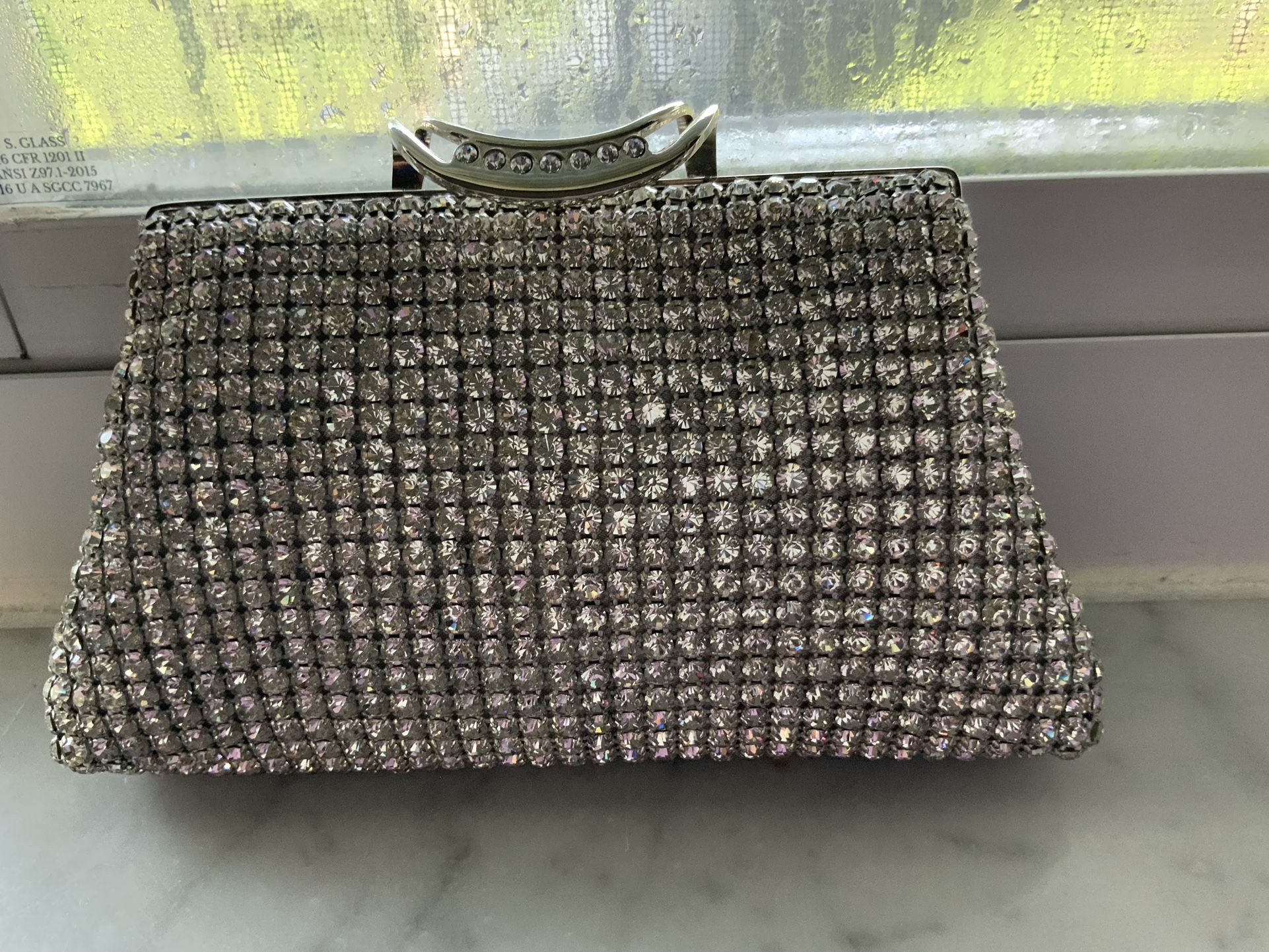 Silver Crystal Purse 