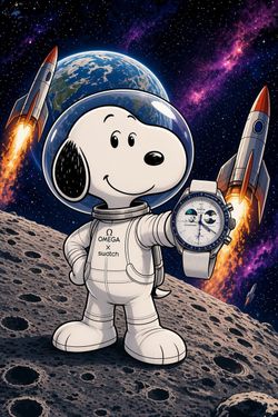 Omega x Swatch MISSION TO EARTHPHASE MOONSHINE GOLD Snoopy Mod see pictures