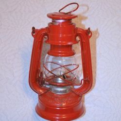 Vintage Winged Wheel Red Glass Kerosine Lantern No. 350

