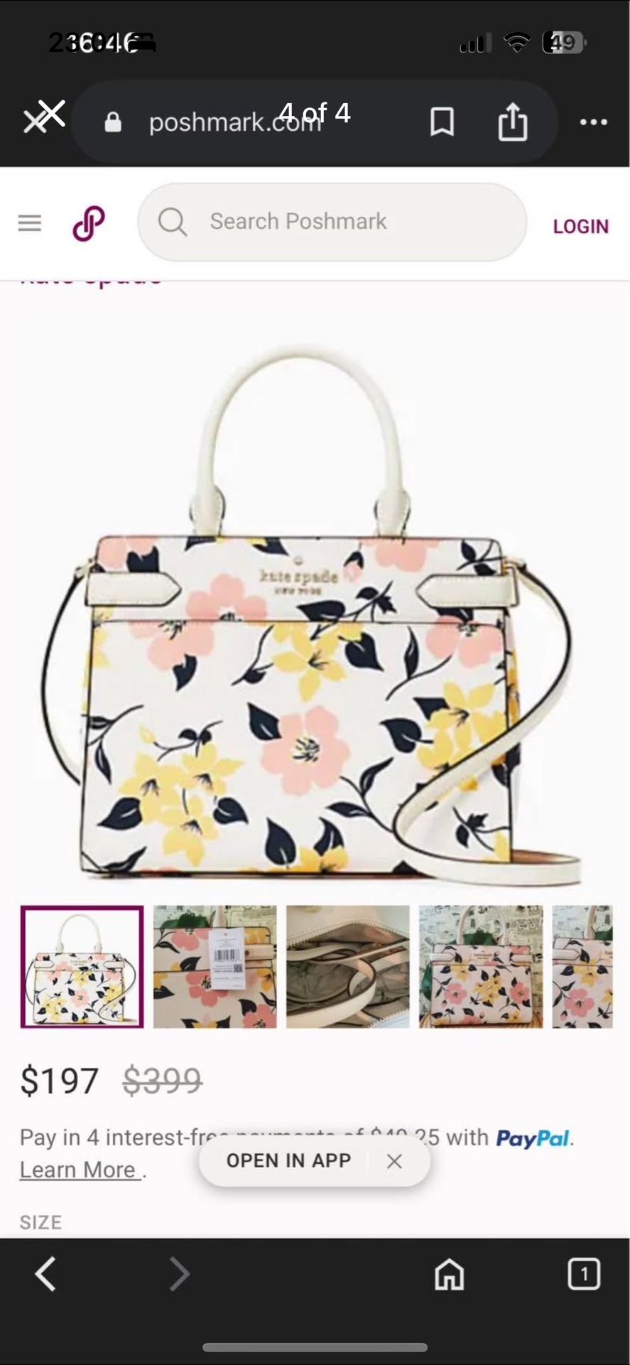 Kate Spade Staci Lily Bloom Floral Medium Satchel