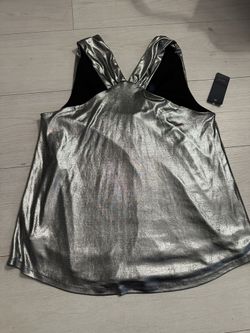 New Rachel  roy Silver blouse size L 