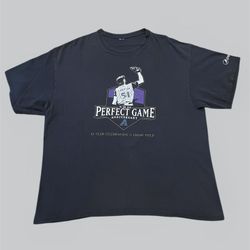 Randy Johnson Arizona Diamondbacks Perfect game vintage baseball black and purple graphic t shirt Size 2XL