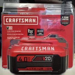 CRAFTSMAN V20 20.0 -Volt, 4.0 Ah 1.0 -Pack Lithium Ion (Li-ion) Battery