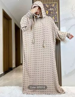 2024 New Ramadan Muslim Two Hats Abaya Dubai Turkey Islam Prayer Clothes
