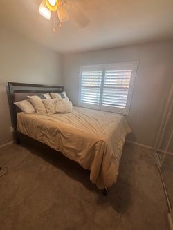 Queen Size Bed Frame with Headboard & Drawers