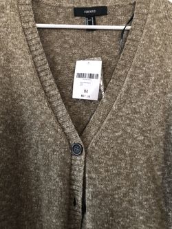 Forever 21 olive cardigan sweater.