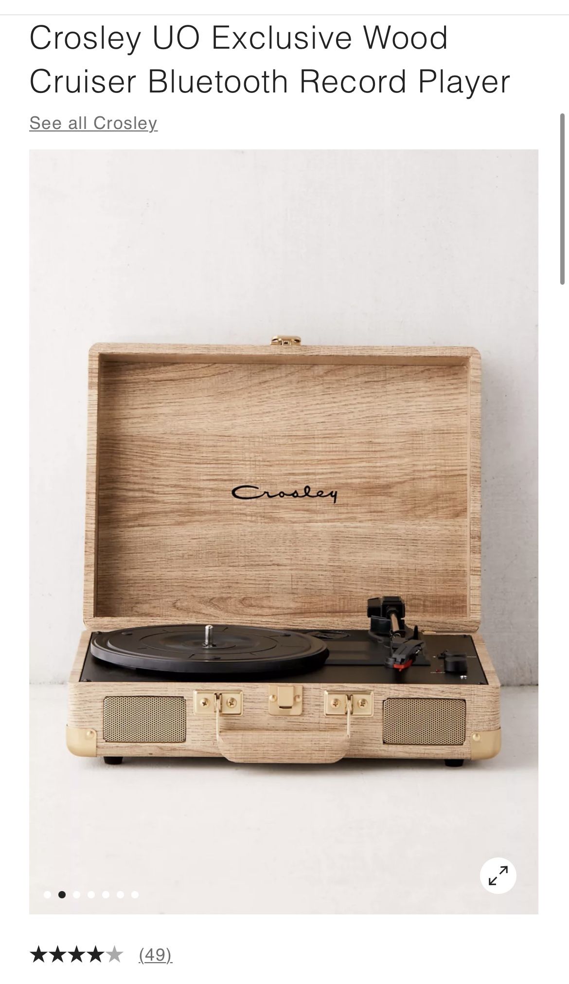 Crosley UO Exclusive Wood Cruiser Bluetooth Record Player